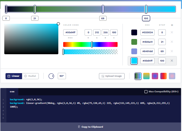 CSS Gradient Home Page